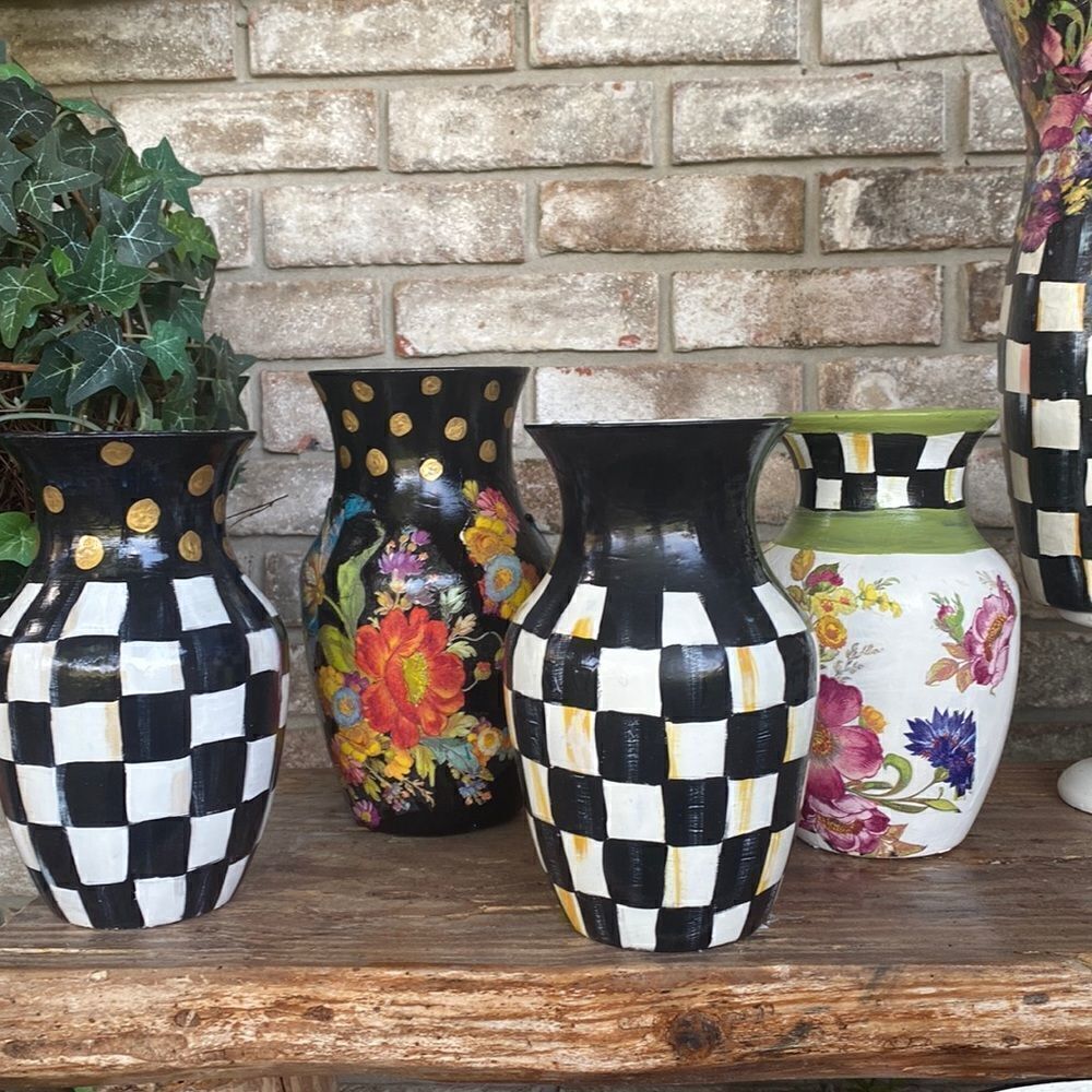 Hand Painted and Decoupaged Vase